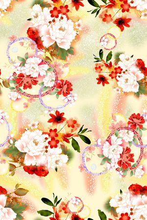 彩底花卉印花华亿平台图片