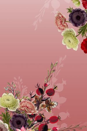 手绘花卉印花华亿平台图片