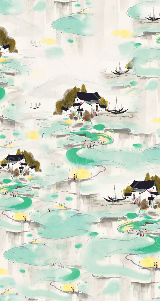 中国风印花华亿平台图片