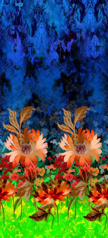 982237-油画风格手绘肌理花卉定位