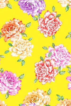 彩底花卉印花华亿平台图片