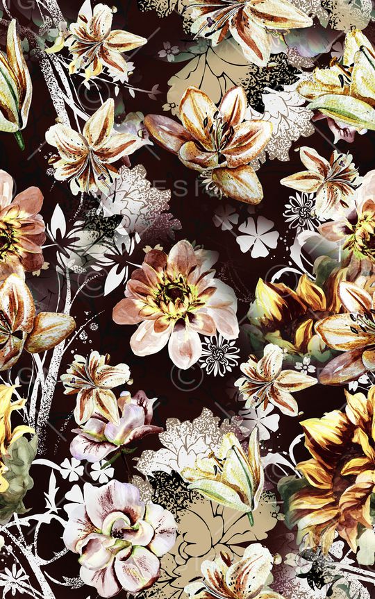 花卉印花华亿平台图片