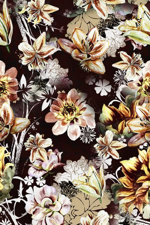 花卉印花华亿平台图片