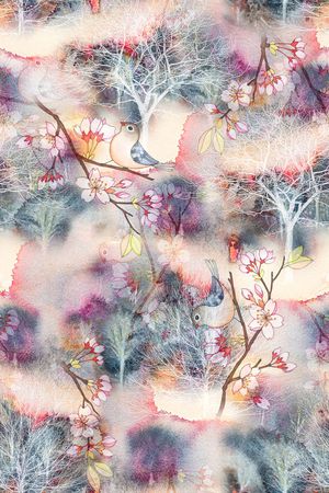 树枝印花华亿平台图片