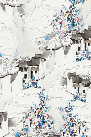 中国风印花华亿平台图片