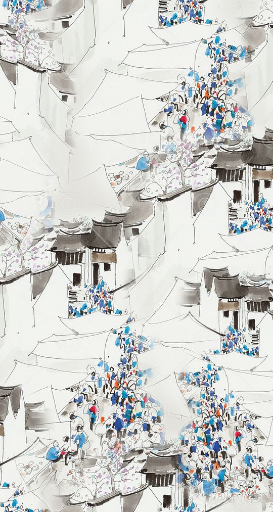 中国风印花华亿平台图片