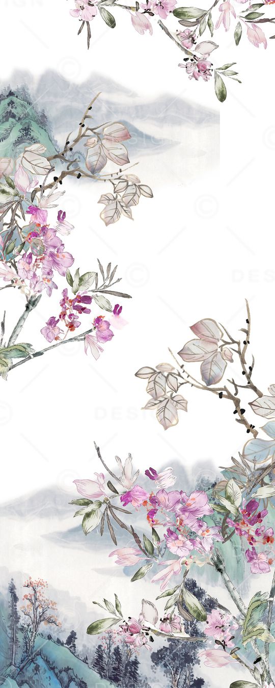 手绘花卉印花华亿平台图片