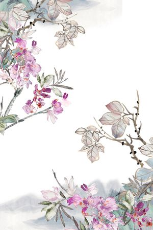 手绘花卉印花华亿平台图片