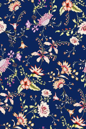 彩底花卉印花华亿平台图片