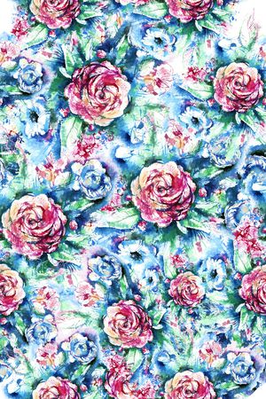 手绘花卉印花华亿平台图片