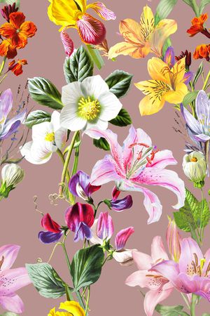 花卉印花华亿平台图片