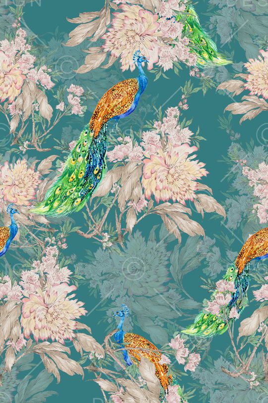 水彩花卉印花华亿平台图片