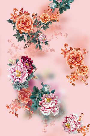 牡丹印花华亿平台图片