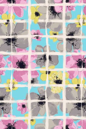 水彩花卉印花华亿平台图片