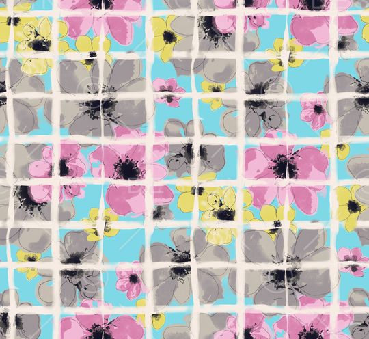 水彩花卉印花华亿平台图片