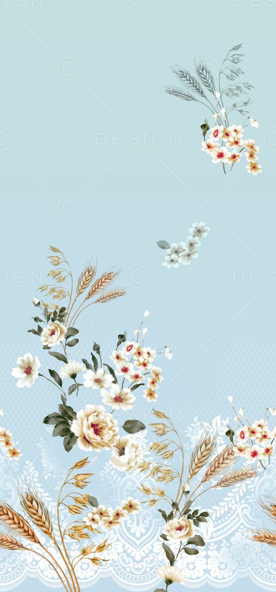 手绘花卉印花华亿平台图片