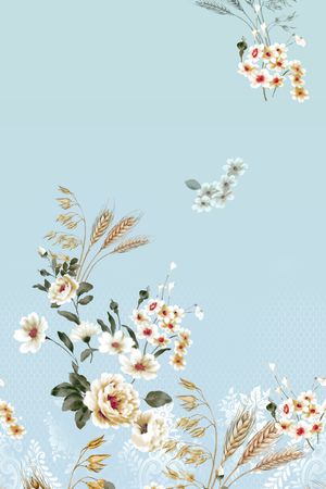 手绘花卉印花华亿平台图片