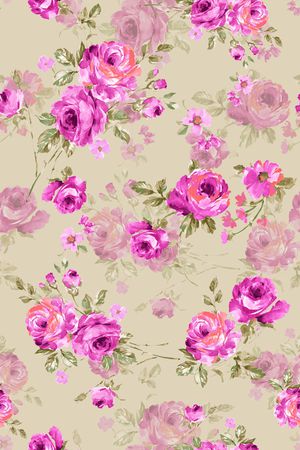 水彩花卉印花华亿平台图片