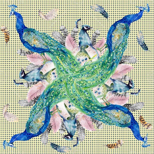 羽毛印花华亿平台图片