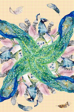 羽毛印花华亿平台图片