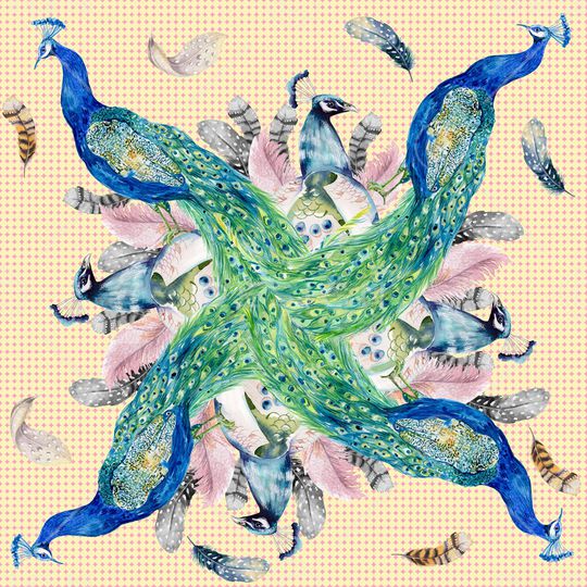 羽毛印花华亿平台图片