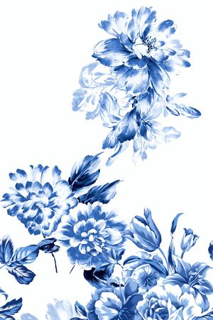 手绘花卉印花华亿平台图片