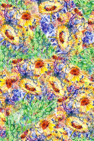 向日葵印花华亿平台图片