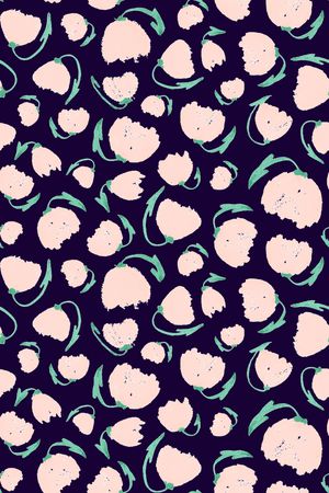 水彩花卉印花华亿平台图片