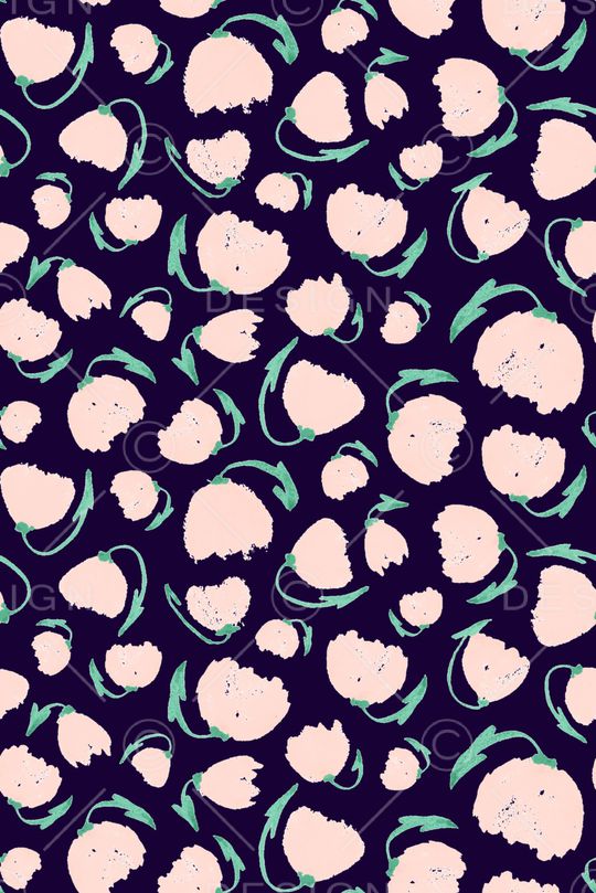 水彩花卉印花华亿平台图片