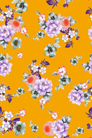 彩底花卉印花华亿平台图片