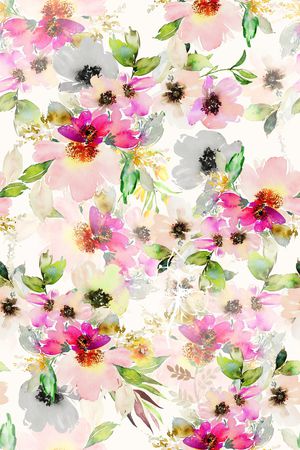 手绘花卉印花华亿平台图片