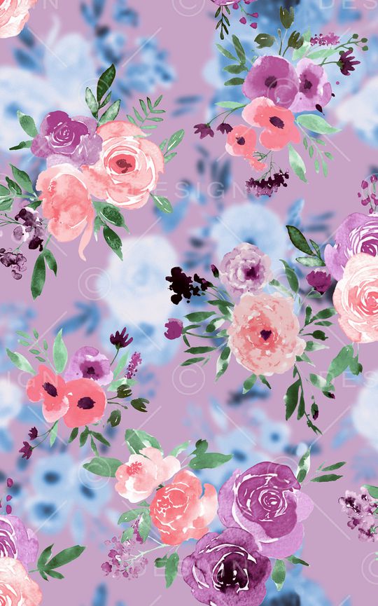 水彩花卉印花华亿平台图片