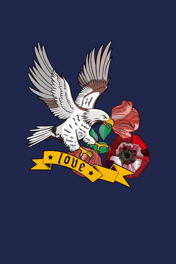 988596-老鹰花朵字母 绣花--2