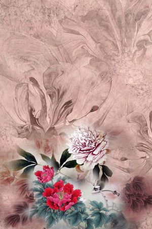 中国风定位花印花华亿平台图片