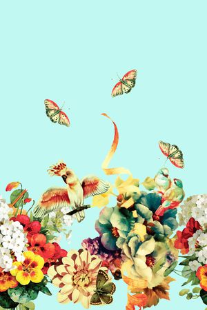 花卉印花华亿平台图片