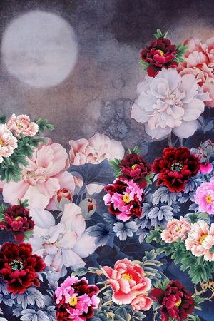 牡丹印花华亿平台图片