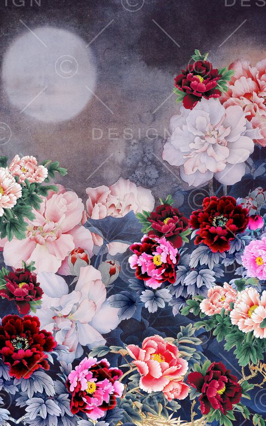 牡丹印花华亿平台图片