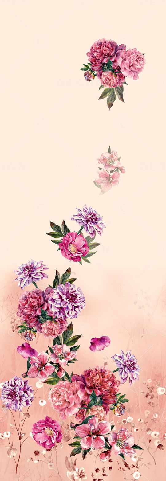 手绘花卉印花华亿平台图片