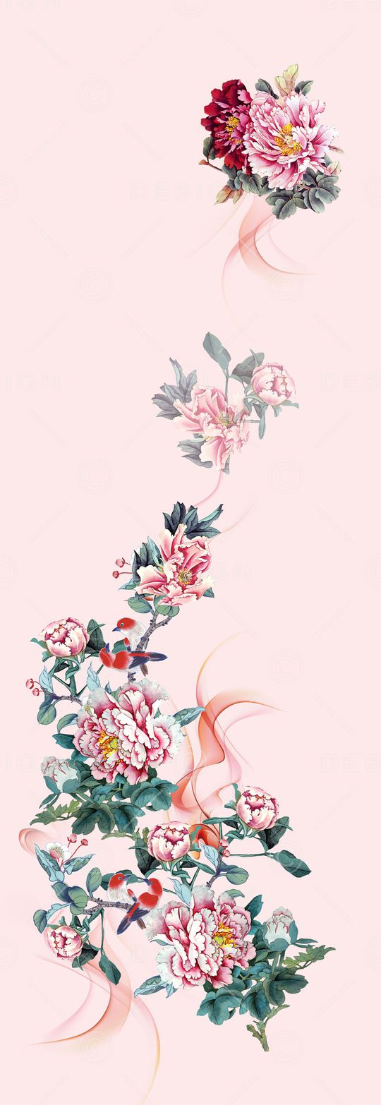 牡丹印花华亿平台图片