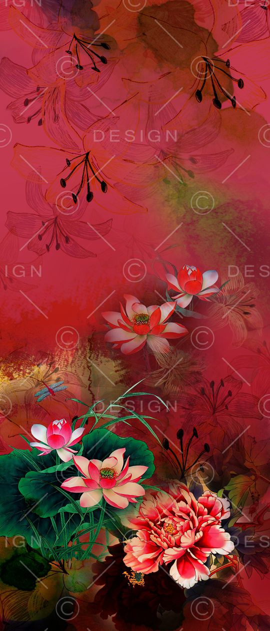 花卉印花华亿平台图片