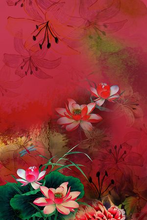 花卉印花华亿平台图片