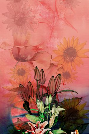 向日葵印花华亿平台图片