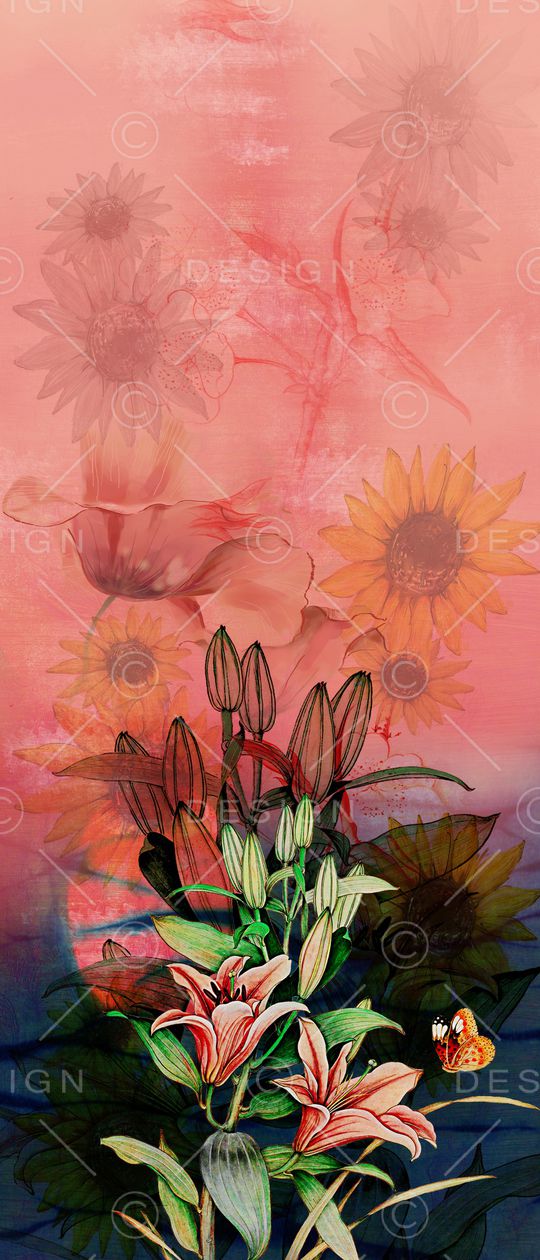 向日葵印花华亿平台图片