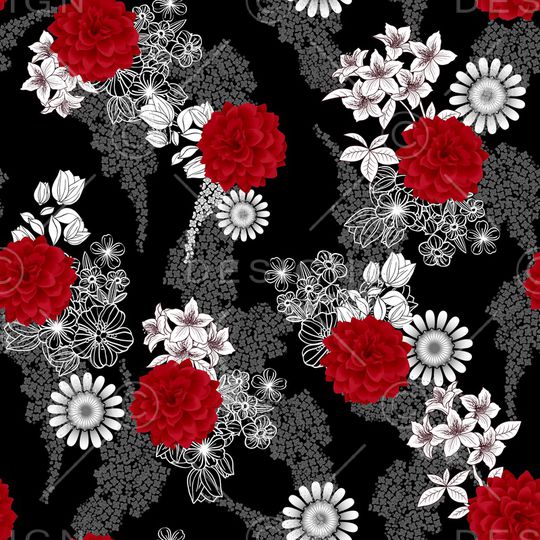 花卉印花华亿平台图片