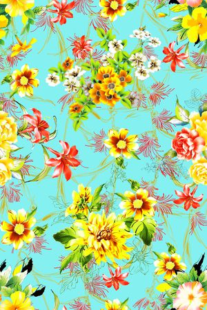 水彩花卉印花华亿平台图片