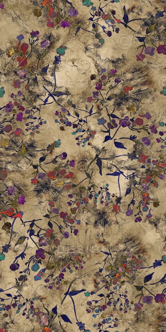 手绘花卉印花华亿平台图片