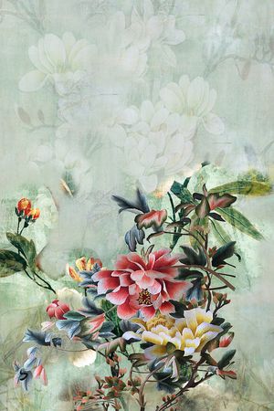 牡丹印花华亿平台图片