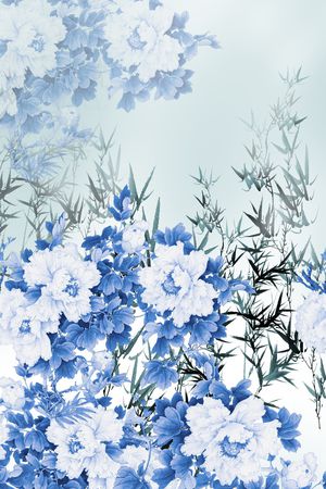 牡丹印花华亿平台图片