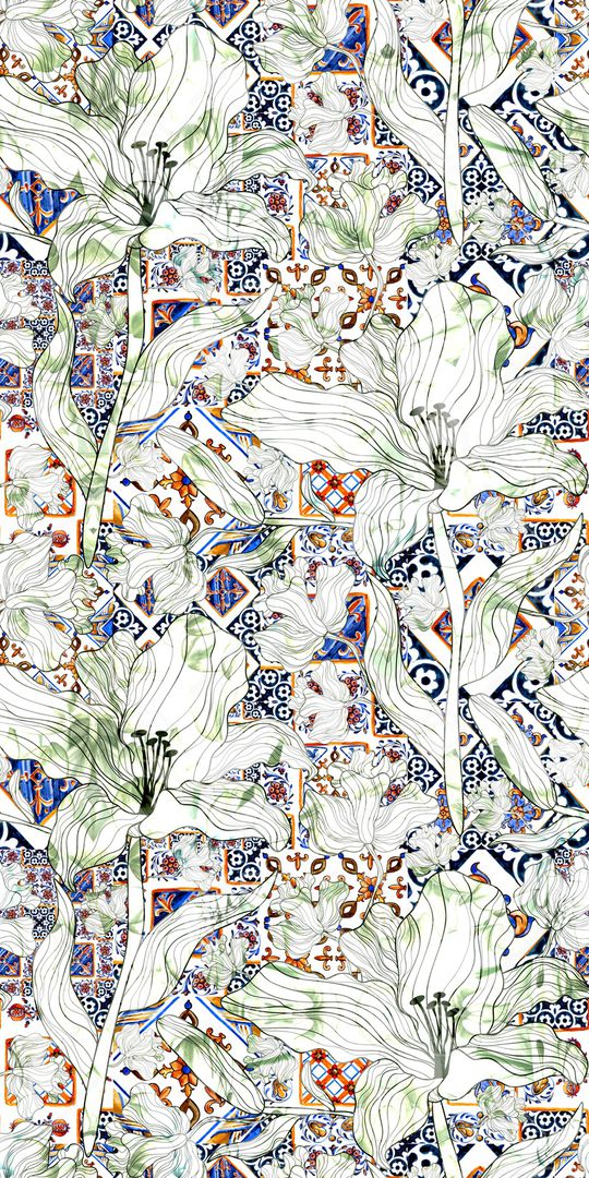 手绘花卉印花华亿平台图片