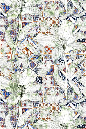 手绘花卉印花华亿平台图片